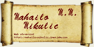 Mahailo Mikulić vizit kartica